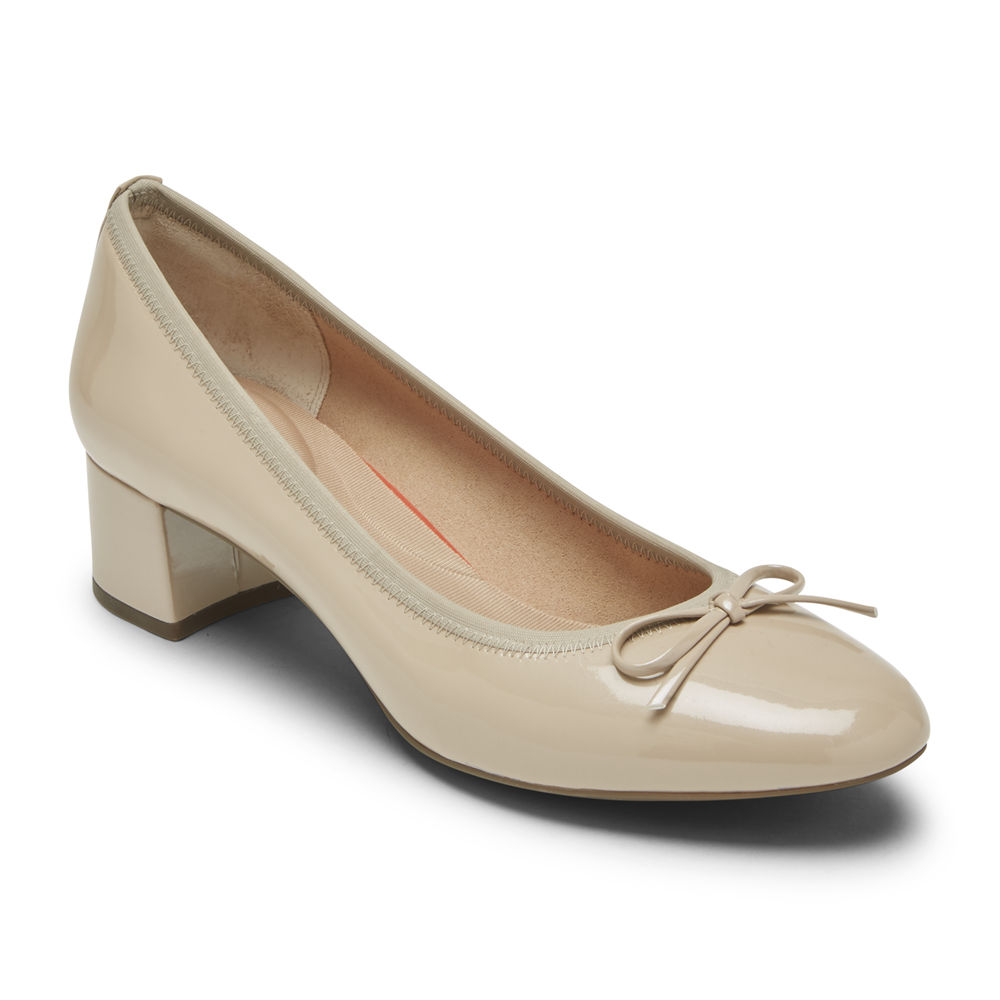 Rockport Pumps For Womens Beige - Total Motion Sydney Bow - NF7530496